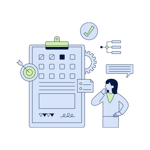 Illustration showing a clipboard list to show all consumer insights needs can be met in one spot